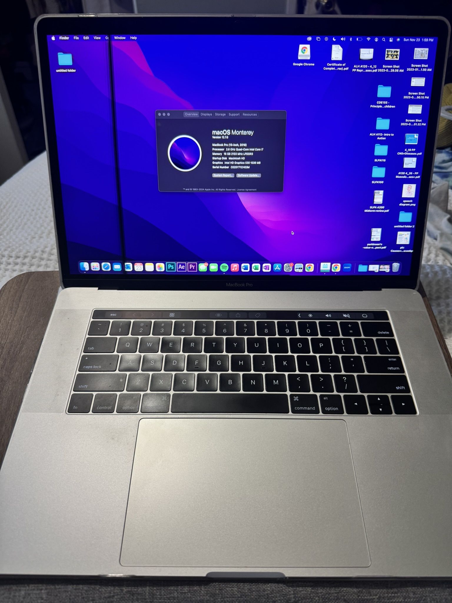 MacBook Pro Touchbar 15in 2016