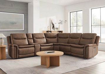 Simms Fabric Power Reclining Sectional with Power Headrests