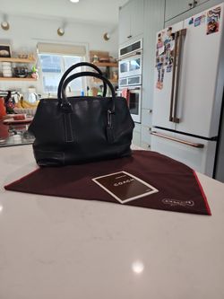 Genuine Authentic Black Leather Coach Purse