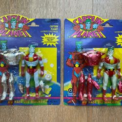 Captain Planet Pollution Armor Action Figure (Red, Silver) - Vintage 1991 SEALED