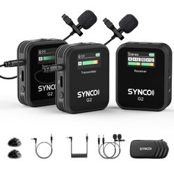 Synco Wireless Lavalier Microphone, G2(A2) 2.4G Dual Standard Lapel Mic 656ft