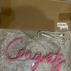 Congrats NEON SIGN with USB