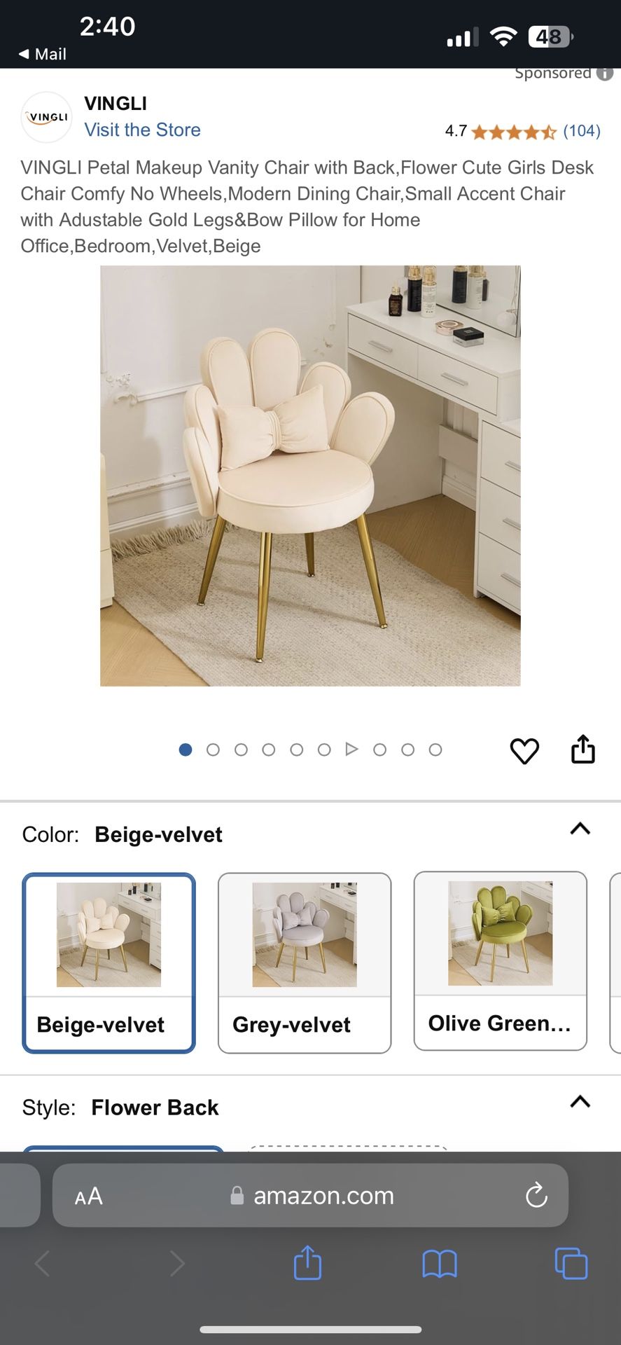 Brand New Vanity Chair