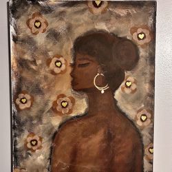 Acrylic Hand Painted Original Artwork “ Black Beauty” 20” x 16” x 1”