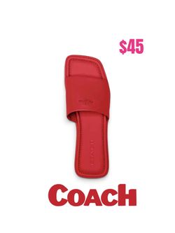 Coach Women’s Fiona Leather Sandal Size 9 Color Bright Poppy New No Box ❤️firm price