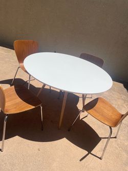 Round Table + 4 Chairs (CB2)