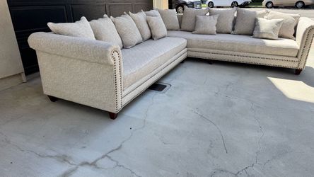 L Shape Large Couch beige
