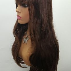 Long Brown Straight Wig