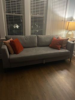 Unique, gray, sleeper sofa