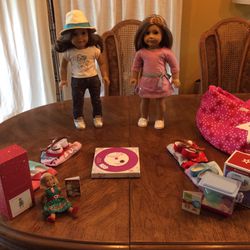 2 American Girl Dolls In Great Condition, Outfits And Accessories. ON SALE FOR LIMITED TIME FOR $140.