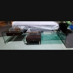 Glass Waterfall Coffee And Side Table