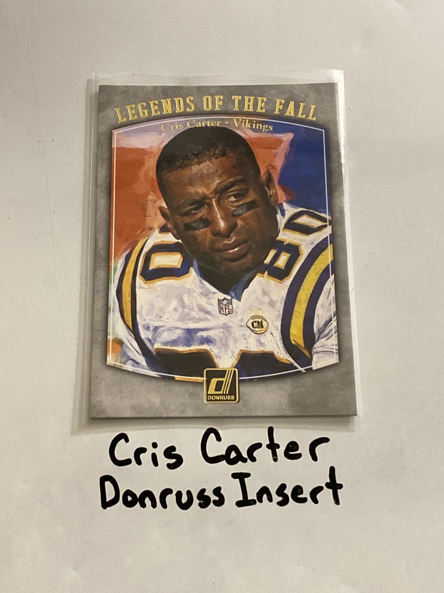 Cris Carter Minnesota Vikings Hall of Fame WR Donruss Short Print Insert Card.