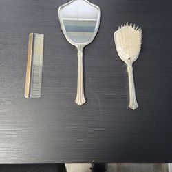 Comb, Brush, And Mirror Set