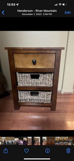 Wooden table with drawers