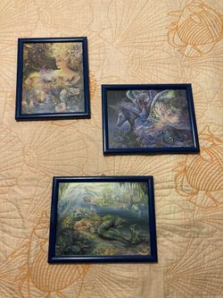 Trio Set Frames/pictures 12” x 91/2” Each