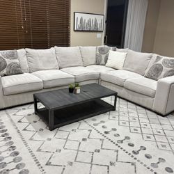 4pc Beige L-Sectional 