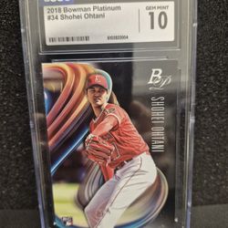 SHOHEI OHTANI 2018 BOWMAN PLATINUM ROOKIE CARD CGC GEM MINT 10 