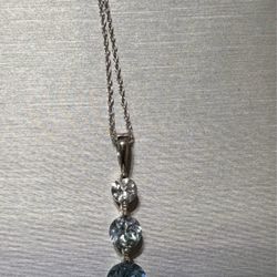 Sterling Silver Multi Color Stone Necklace 