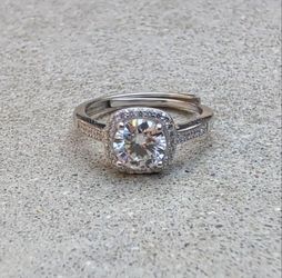 Moissanite Halo Ring