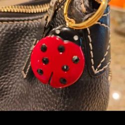 Ladybug Locket Bag Charm Keychain