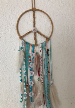 Handmade peace sign dream catcher