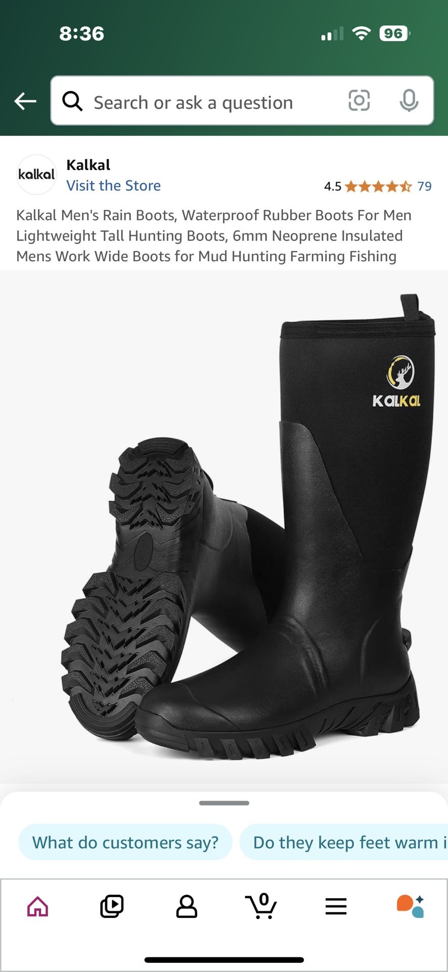 Kalkat Men’s Rain Boots -Size 11