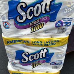 Brand New Scott 1100-Sheets, 1-Ply Bath Tissue, 36 ct.