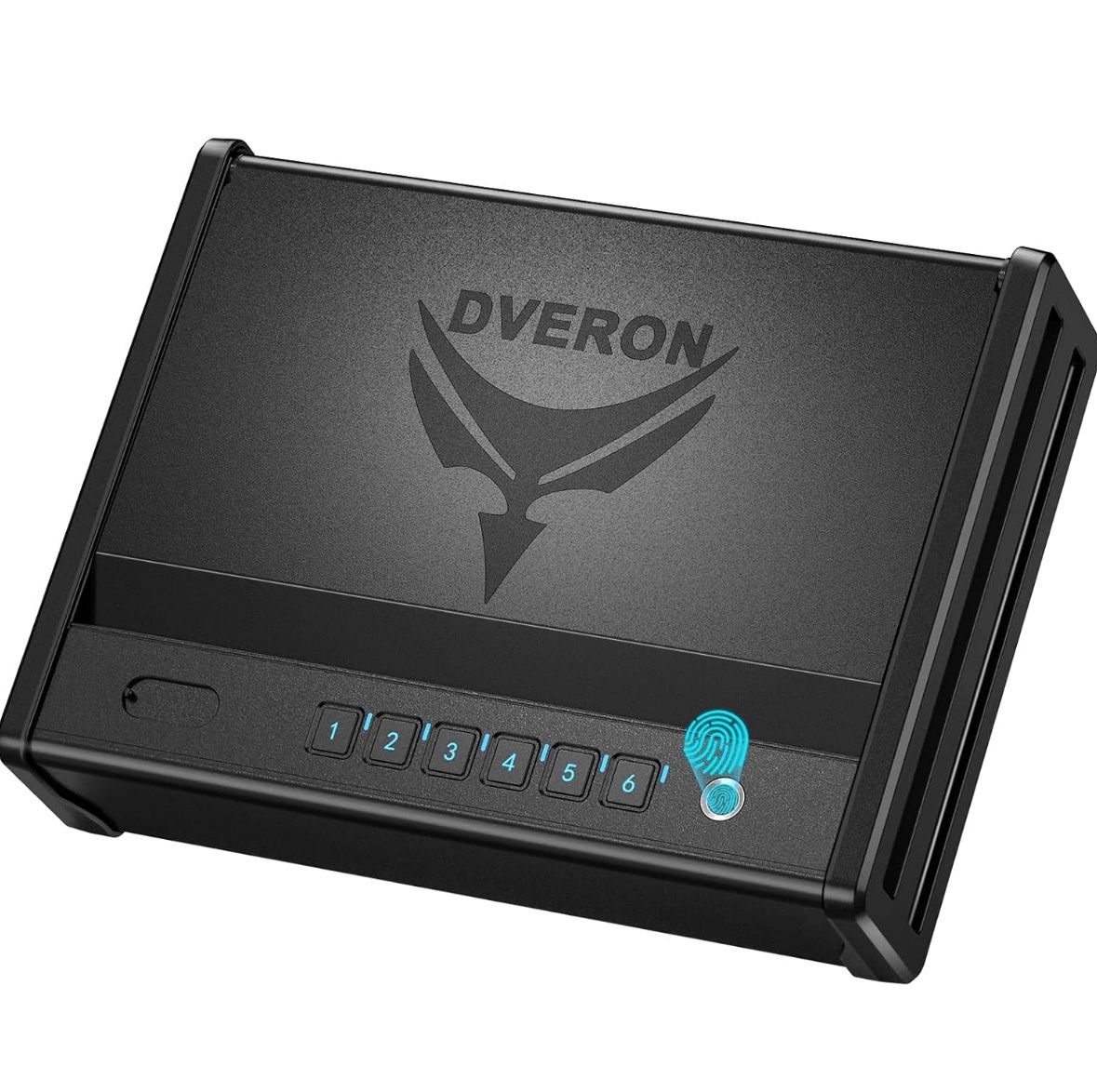 Dveron handgun safe for 2 Pistols with Interior light, Safe box for Cloakroom Bedroom Nightstand and Car, Black