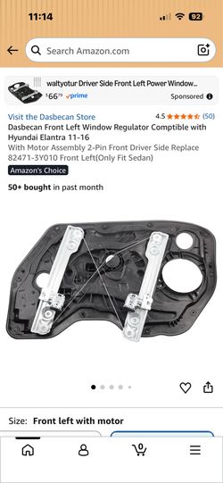 Front driver side window regulator with motor for Hyundai Elantra 2011-2016