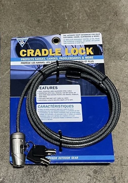 Brand New Seattle Sports Cradle Cable Lock for Kayaks, Canoes, Paddle Boards, Surfboards