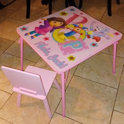Dora The Explor Table With 1 Chair In Good Condition 