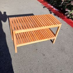 SOLID TEAK SMALL TEAK TABLE OR SHELF AVAILABLE  NOW!