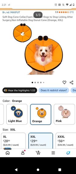 Soft Dog Cone Collar size XXL
