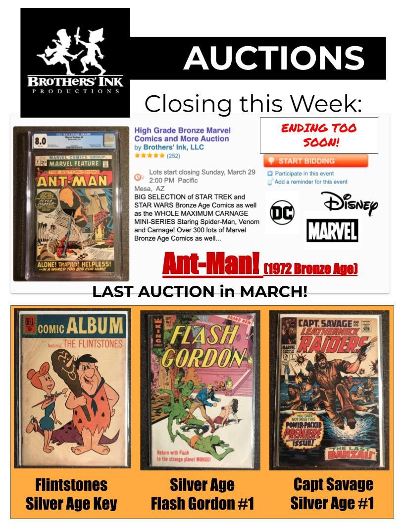 Comic Book & Collectables Auction Closes Sunday!