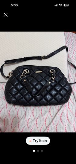 Black Quilted Leather Crossbody Handbag