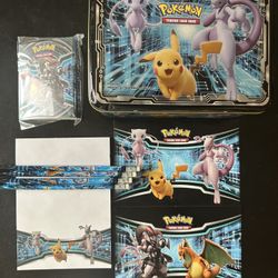 Pokemon 2019 Collector's Tin Lunch Box Pikachu Project Armored Mewtwo !NO CARDS!