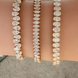 14KT  Lab Diamond Tennis Bracelet 7Ctw-14.87Ctw