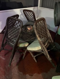 Outdoor rattan table set