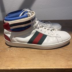 Men’s Gucci Leather High Top Sneakers Size 9
