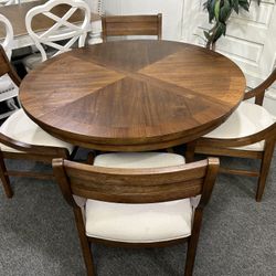 Furniture-  5 Pc Mid Century Modern Dining Set- Greystone 