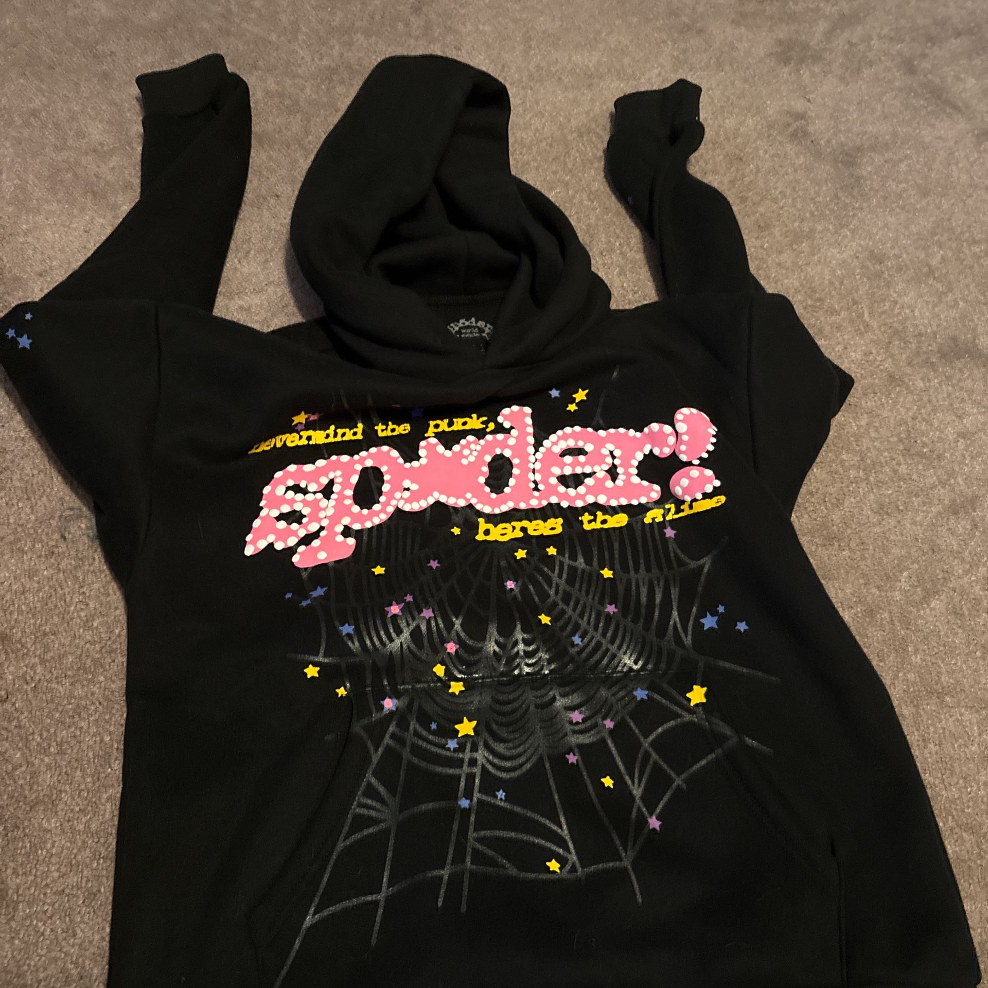 Sp5der Hoodie Black Pink V2 Size M