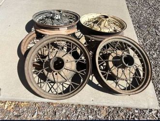 Ford Model A 19" inch wire spoke wheels. Price includes all 6