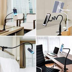 Flexible Goose Neck Lazy Arm Phone and Mini-iPad Mount Holder Multicolor