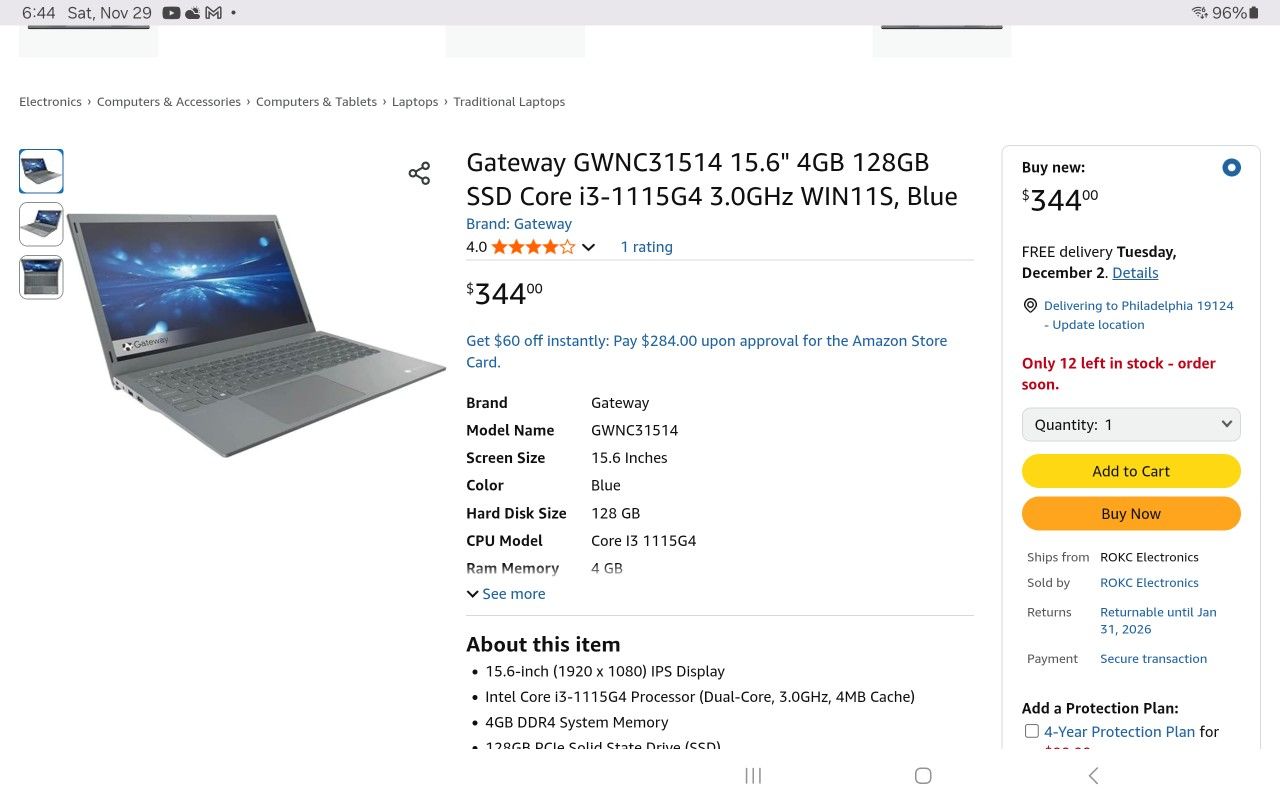 Gateway Laptop 