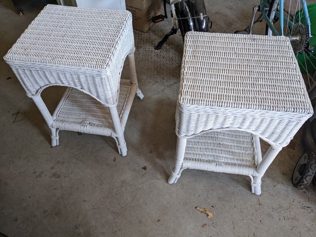 Small Wicker Tables Set Of Two