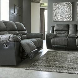Earhart Slate Reclining Living Room Set

