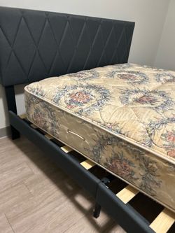 Queen size headboard with frame mattress free
