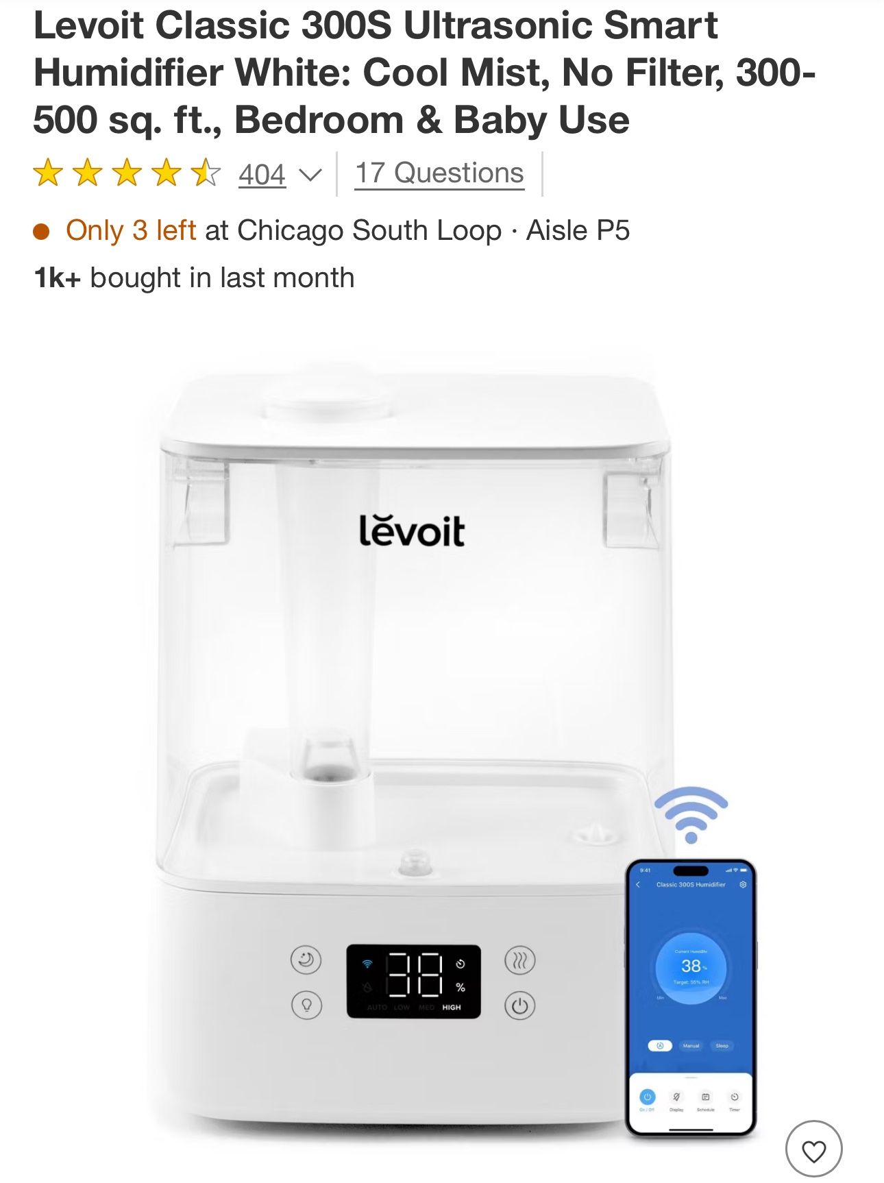 Levoit Classic 300S Ultrasonic Smart Humidifier