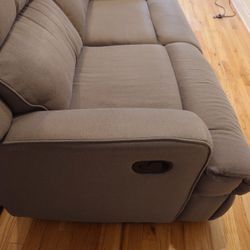Grey Recliner loveseat Sofa