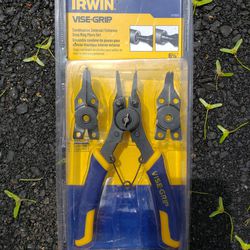 Irwin/Vice Grip Combination internal/external snap ring pliers set